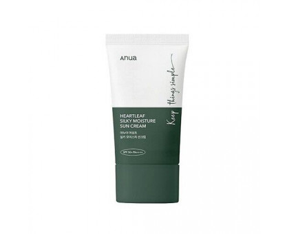 Успокаивающий солнцезащитный крем с экстрактом хауттюйнии ANUA Heartleaf Silky Moisture Sun Cream SPF50+ PA++++ 50 мл