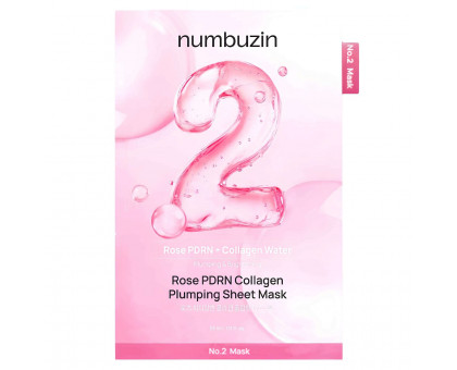 Увлажняющая тканевая маска с ПДРН и коллагеном numbuzin No.2 Rose PDRN Collagen Plumping Sheet Mask