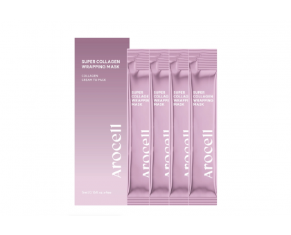 Коллагеновая маска-плёнка для сияния и гладкости кожи Arocell Super Collagen Wrapping Mask 5 гр