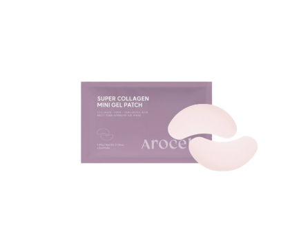 Коллагеновые  патчи с ПДРН,  ретинолом и  пептидами AROCELL  Super  Collagen Eye Gel  Patch 1пара(1,85г)