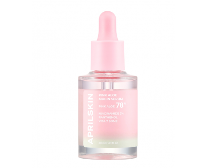 Осветляющая сыворотка с розовым алоэ и ниацинамидом для сияния кожи APRILSKIN Pink Aloe Mucin Serum 30 мл