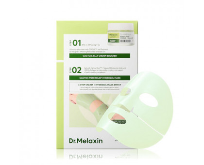 Двухэтапная гидрогелевая маска для охлаждения и сужения пор DR.MELAXIN Cactox Pore Relief Jelly Cream Hydrogel Mask