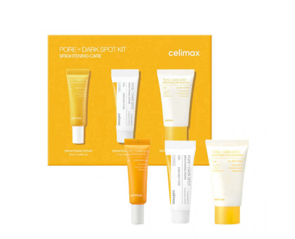 Набор миниатюр для выравнивания тона Celimax Pore+Dark Spot Brightening Kit