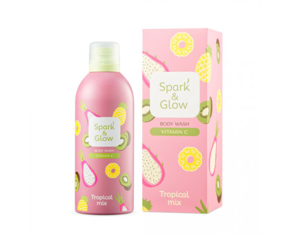 Гель-пена для душа с ароматом тропических фруктов Spark&Glow Tropical mix body wash, 350мл