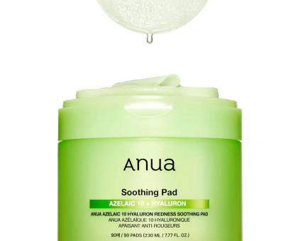 Пэды с азелаиновой кислотой Anua Azelaic Acid 10 Hyaluron Redness Soothing Pad, 60 шт