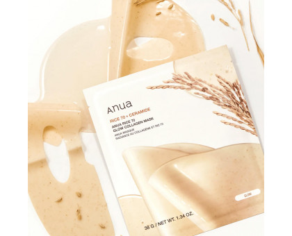 Гидрогелевая маска для сияния кожи с рисом Anua Rice 70 Glow Collagen Mask