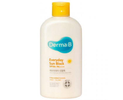 Ламеллярный солнцезащитный лосьон для лица и тела Derma:B Everyday Sun Block SPF50+ PA++++, 200 мл
