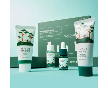 Дорожный набор уходовых средств с экстрактом сосны и центеллы Round Lab Pine Calming Cica Trial Kit